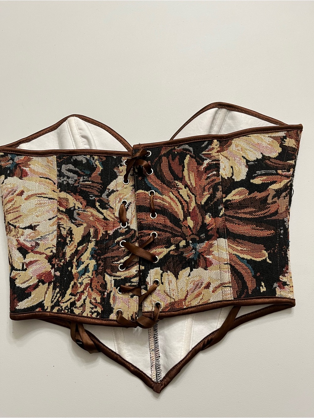 Floral Tapestry Sweetheart Corset Top - Multi Sz S,Whimsigoth, Renaissance - Picture 5 of 6